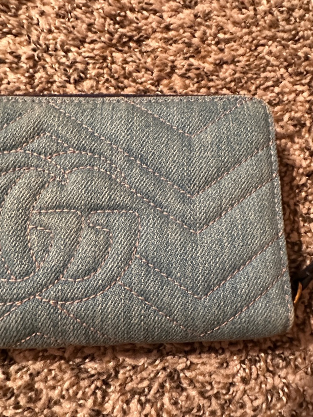 Gucci Denim Floral Embroidered Wallet with Gold GG - Picture 10 of 16